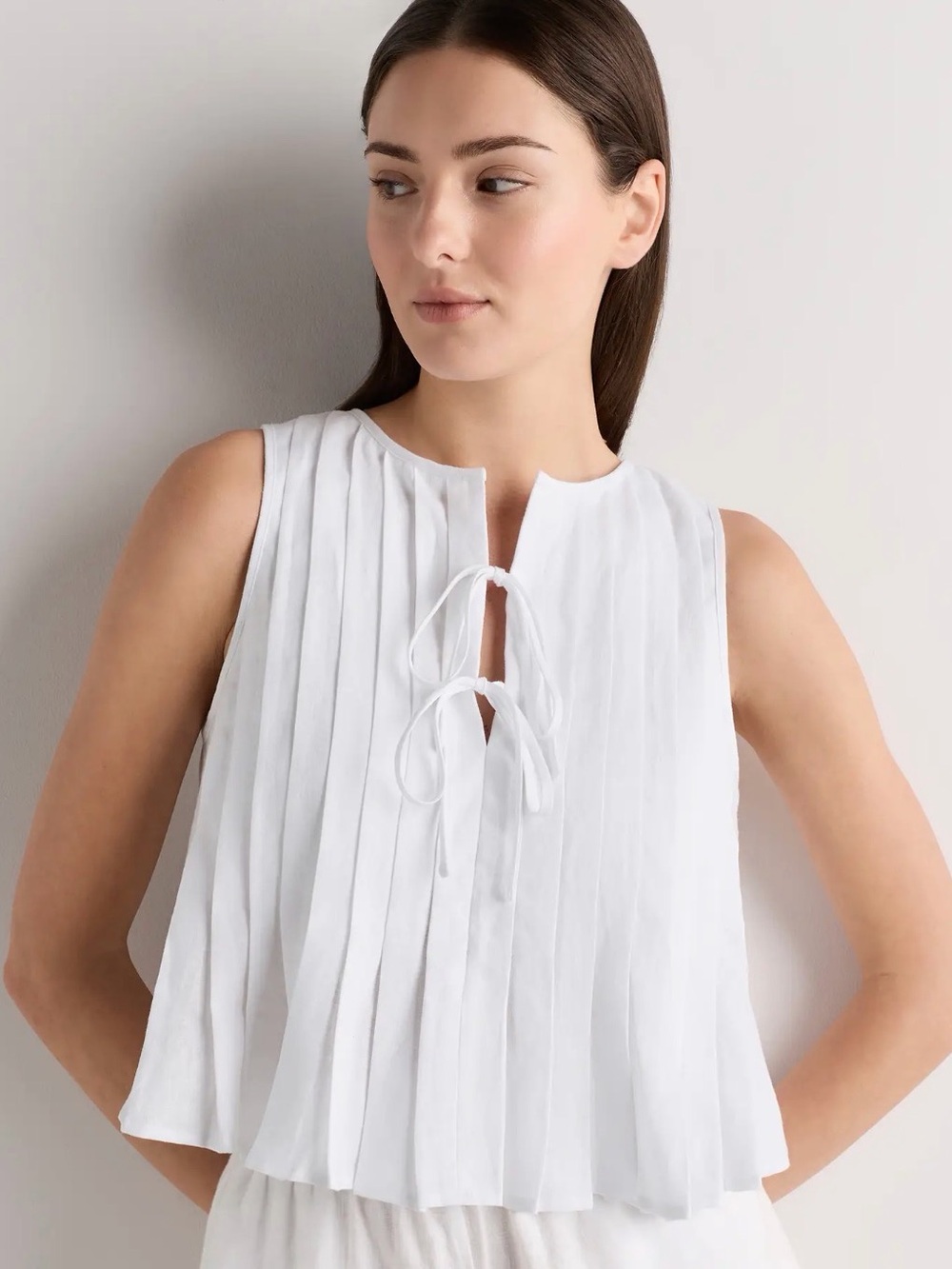Quince 100% European Linen Pleated Tank